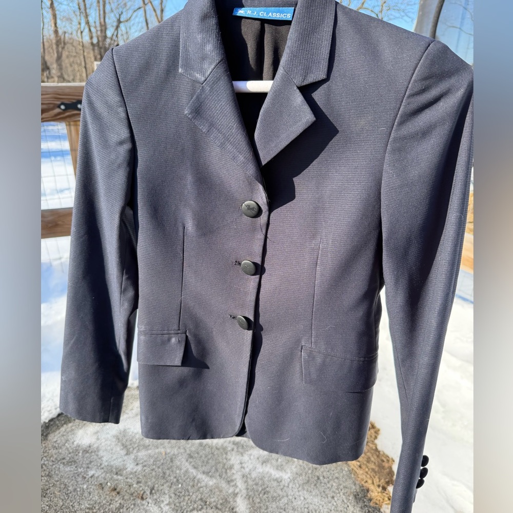 Navy English Show Coat by RJ Classics- Girls 12s - Picture 2 of 4